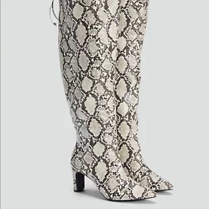 Nadia Snake Print Thigh High Boots